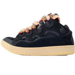 Lanvin a Curb Sneaker Leather Sneakers Women's Men's Shoes Black