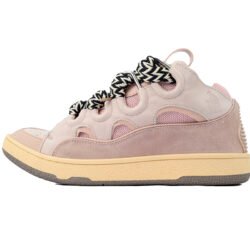 Lanvin a Curb Sneaker Leather Sneakers Women's Men's Shoes pink