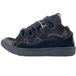 Lanvin a Curb Sneaker Leather Sneakers Women's Men's Shoes Black