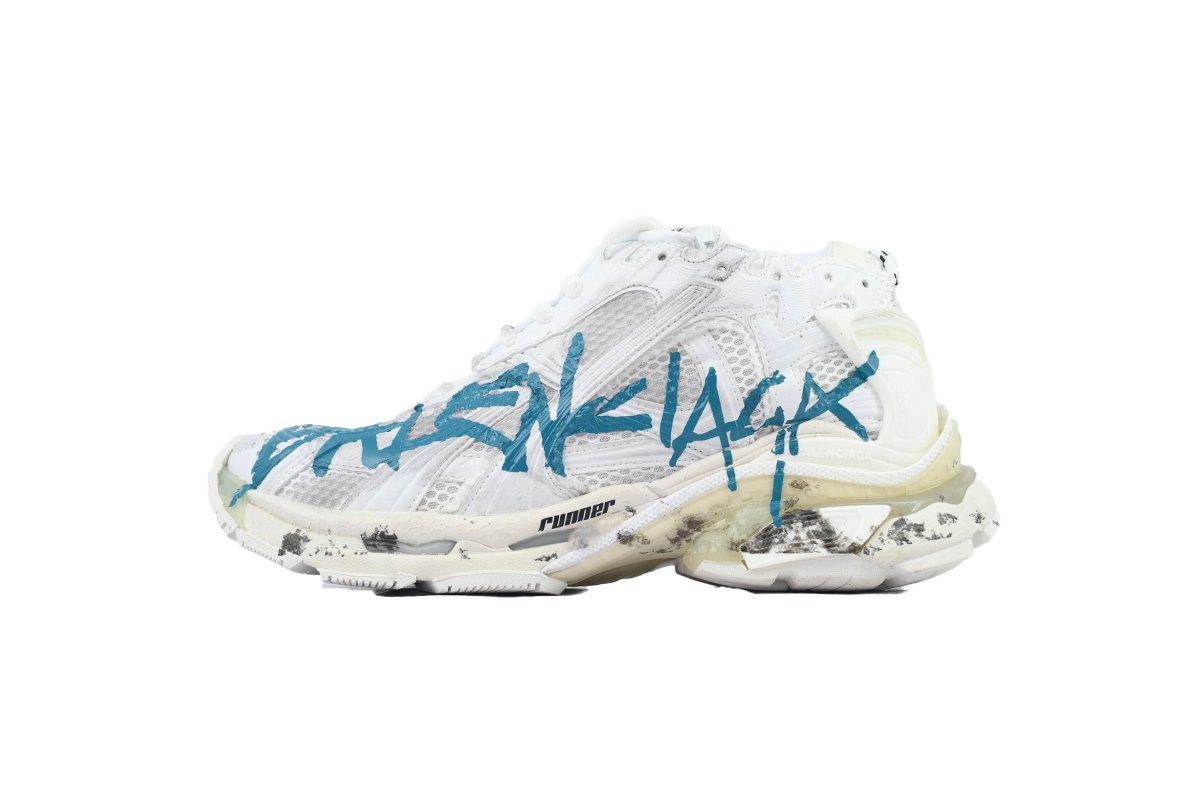 Balenciaga Runner Sneaker 'Graffiti - White Blue
