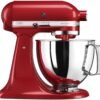 KitchenAid Küchenmaschine - Artisan - Kippbarem Food Processor - Teigknetmaschine mit 3 Zubehör und Schüssel aus Edelstahl - 4.8 L - Milchshake 5KSM125EMH