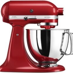 KitchenAid Küchenmaschine - Artisan - Kippbarem Food Processor - Teigknetmaschine mit 3 Zubehör und Schüssel aus Edelstahl - 4.8 L - Milchshake 5KSM125EMH