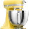 KitchenAid 5KSM195PSEBT Küchenmaschine 4,7 l Butter – ARTISAN, mit kippbarem Motorkopf, 2 Edelstahlschüsseln, Gehäuse aus Spritzgussmetall