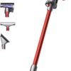 Dyson V11 Fluffy kabelloser Staubsauger (Nickel/Rot) V11 Fluffy kabelloser Staubsauger, 185 Airwatt, 60 Minuten Laufzeit, Haarentwirrungstechnologie, Hand- und Bodenstaubsauger