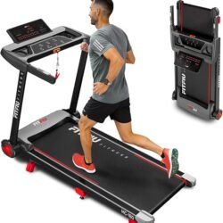 Klappbares Laufband mit 9% Neigung FITFIU Fitness 4 in 1 Regulierbare Geschwindigkeit 14 km/h mit APP-Konnektivität und Herzfrequenz Tablet-Halter Kompaktes Walking Pad MC-160