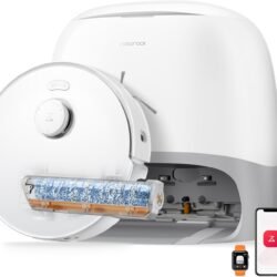 roborock Qrevo Curv 2 Flow Saugroboter mit Wischfunktion, SpiraFlow-Wischwalze mit Selbstreinigung, 20.000 Pa Saugkraft, Dual Anti-Tangle System, intelligenter Teppichschutz, All-in-One Dock