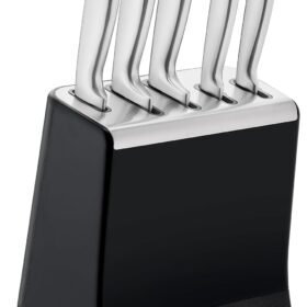 Tefal EverSharp Pro 5-teiliges Messer-Set mit selbstschärfendem Messerblock, patentierte Schärftechnologie, deutscher rostfreier Edelstahl, Schwarz, K2976S04