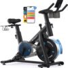 MERACH Heimtrainer Fahrrad mit Verstellbarem Widerstand, Leises Hometrainer Fahrrad mit Verbessertem LED-Monitor, Tablet-Halter, Indoor Cycling Bike für Kardiotraining zu Hause, Eigener App, Bis 136KG
