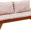DEGAMO Garten - Liegesofa Tirol 202cm mit klappbaren Seitenlehnen, Eukalyptusholz, mit Wendeauflage rot beige, FSC-Zertifiziert, Innen und Außen