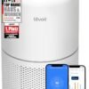 Levoit Luftreiniger mit HEPA Luftfilter gegen 99,97 Prozent Schimmel Staub Pollen Tierhaare, Luftqualitäts-Feedback und Auto-Modus, CADR 240m³/h für Raucherzimmer, bis zu 50m², Weiß
