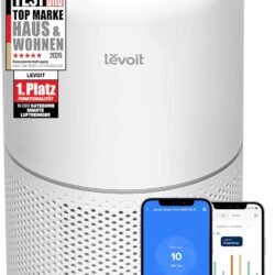 Levoit Luftreiniger mit HEPA Luftfilter gegen 99,97 Prozent Schimmel Staub Pollen Tierhaare, Luftqualitäts-Feedback und Auto-Modus, CADR 240m³/h für Raucherzimmer, bis zu 50m², Weiß